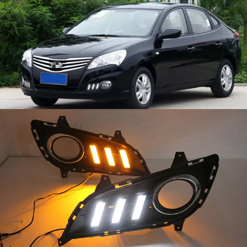 2Pcs for Hyundai Elantra 2012-2016 LED car DRL Daytime Running Light Daylight Waterproof Signal lamp lights