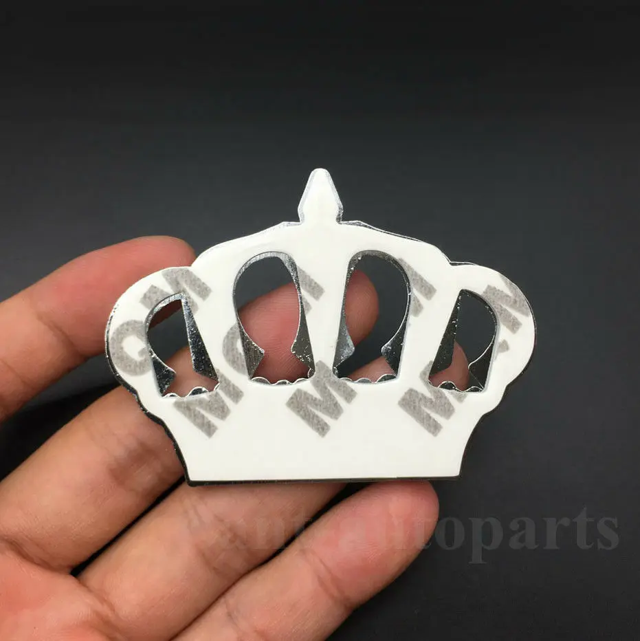 Metal Crown Luxury VIP Auto Car Silver Emblem  Badge Decal Sticker Mortocycle