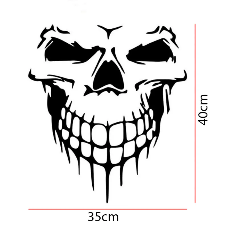 Personality Car Stickers Reflective Skull Hood Side Door Decals Vinyl Waterproof For Decoration Auto Car Accessories Styling