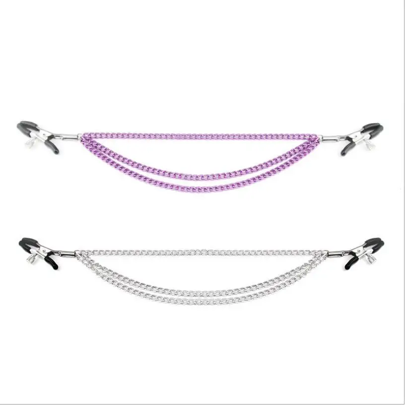 

1 Pair Metal Bondage Nipple Clamps Chain Nipple Clips Labia Slave BDSM Women Toys Sex Games Sexual Game S0167