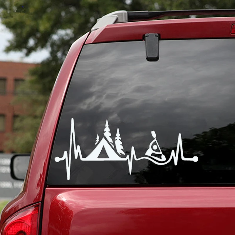 40657# Vinyl Decal Camping Kayak Outdoor Car Sticker Waterproof Auto Decors on Bumper Rear Window