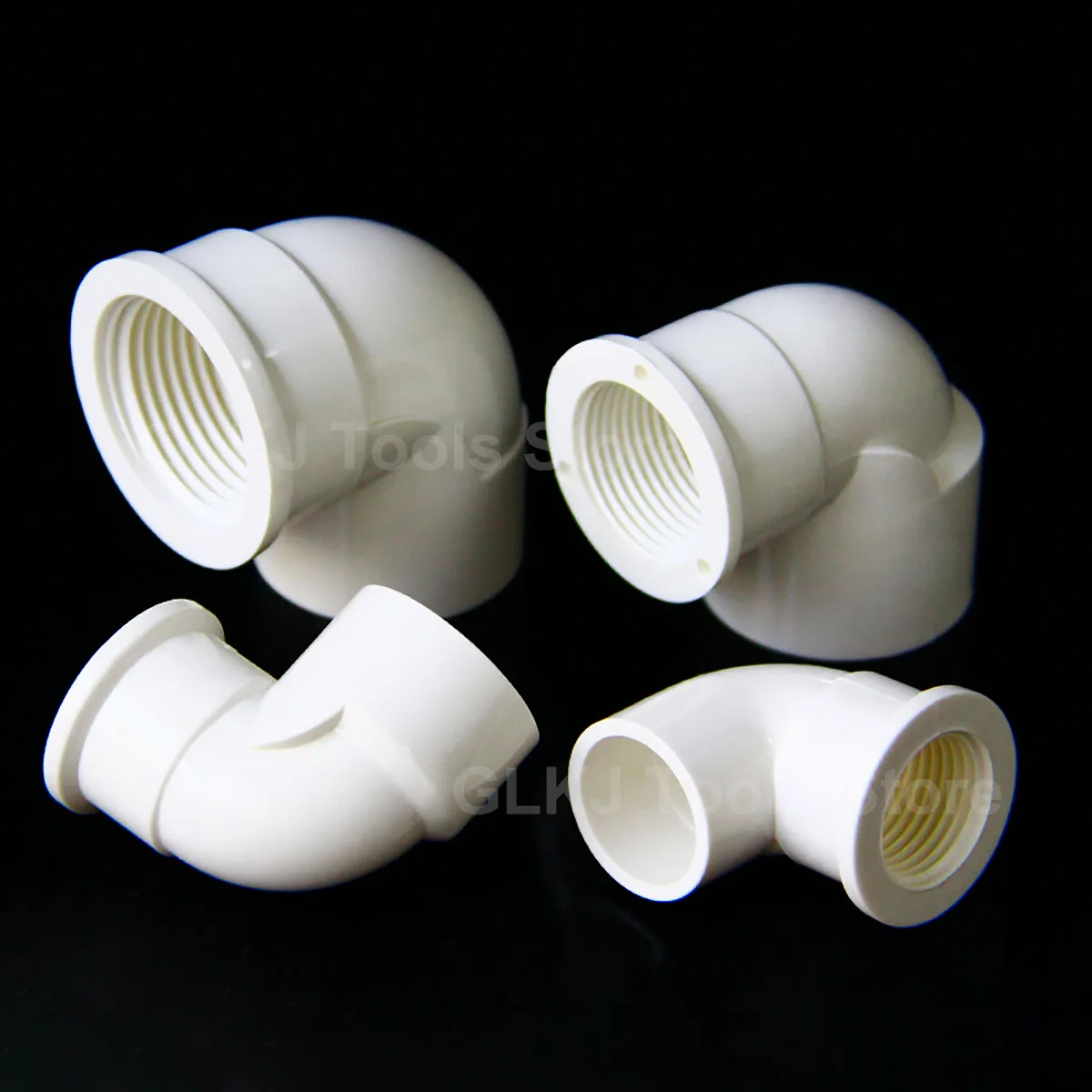 1Pcs 1/2, 3/4, 1inch PVC Female Thread Elbow 20 25 32mm 90° Elbow Connector Garden Irrigation Aquarium Fish Tank Pipe Adapter