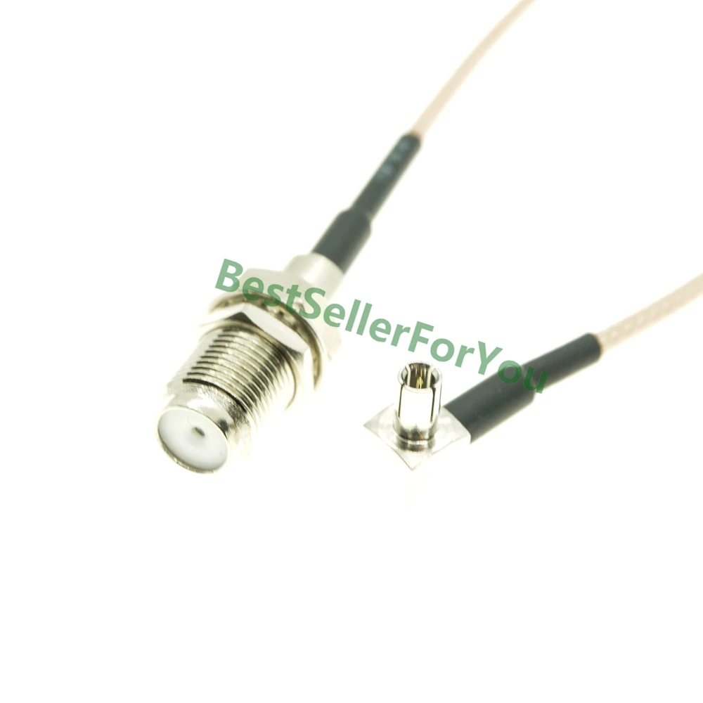 

F type Female nut bulkhead to TS9 Male Right Angle RA Pigtail Cable RG316 15cm For 3G Modem E156/E159/E161