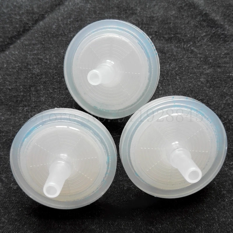 10 개/몫 30mm 0.2/0.45um 일회용 공기 필터 소수성 PTFE 멤브레인 증기 분리 필터 물 차단 필터