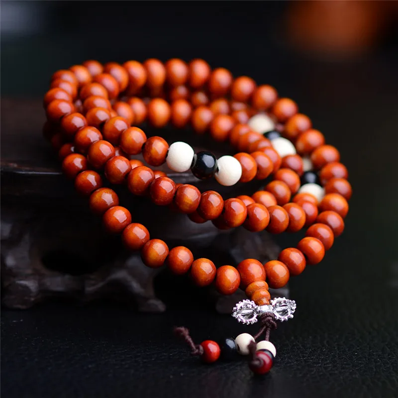 Hot Sale 108 Beads 8mm Natural Sandalwood Buddhist Buddha Wood Prayer Bead Unisex Men Bracelets & Bangles Jewelry