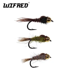 Wifreo 10PCS Bead Head Hares Ear Nymph Fly Pheasant Tail Artificial Nymph Bait Trout Lures fly fishing