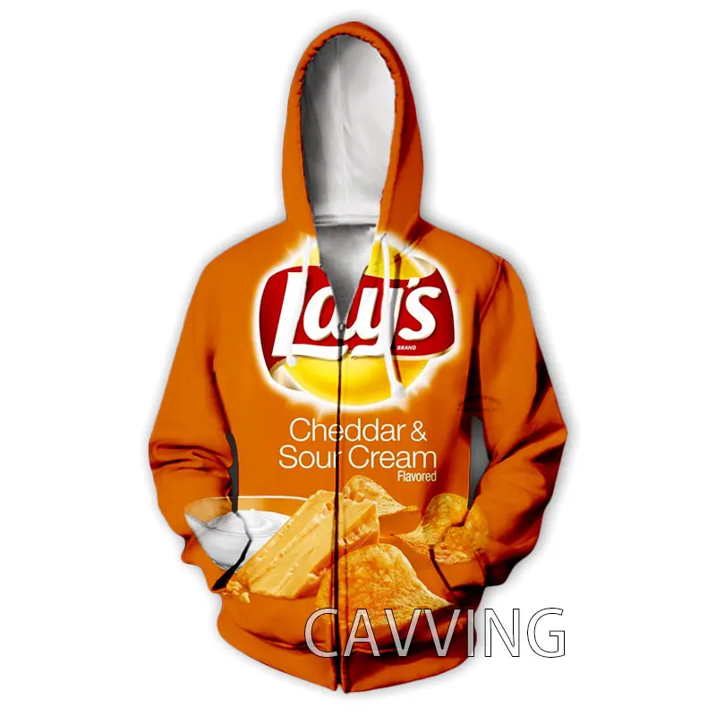 New Fashion 3D Print Candy Snack Bag Chocolate Sauce Zipper Hoodies Zip Up Hooded Sweatshirt Harajuku Hoodie Hip Hop Sweatshirts