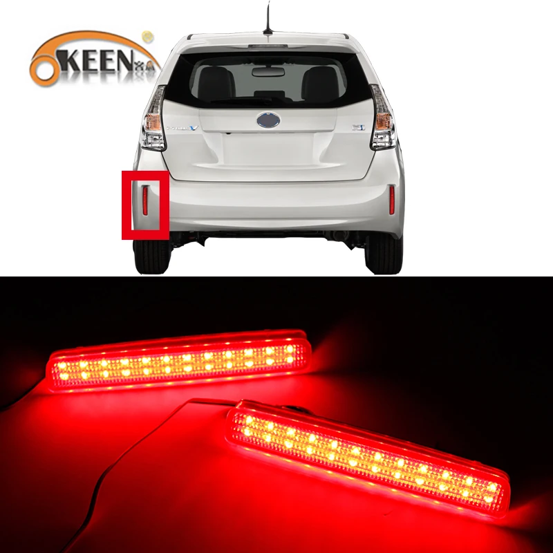 

2PCS For TOYOTA NOAH VOXY 80 LED Rear Bumper Reflector Tail Brake Light For Pruis 40 Series 2011-2015 Led Fog Warning Stop Lamp