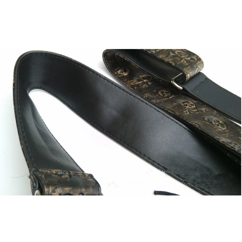 2 Stück/Set, goldfarbener Totenkopf-Gitarrengurt für Akustik- und E-Bass, Gitarrenzubehör, Ersatzteile, Musikinstrumente. – Detail 3