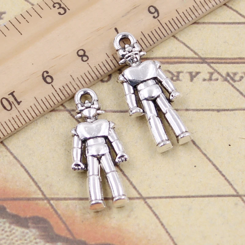 10 sztuk Charms mechanika robota 31x13mm tybetański brąz srebrny kolor wisiorki antyczny tworzenia biżuterii DIY Handmade Craft wisiorek