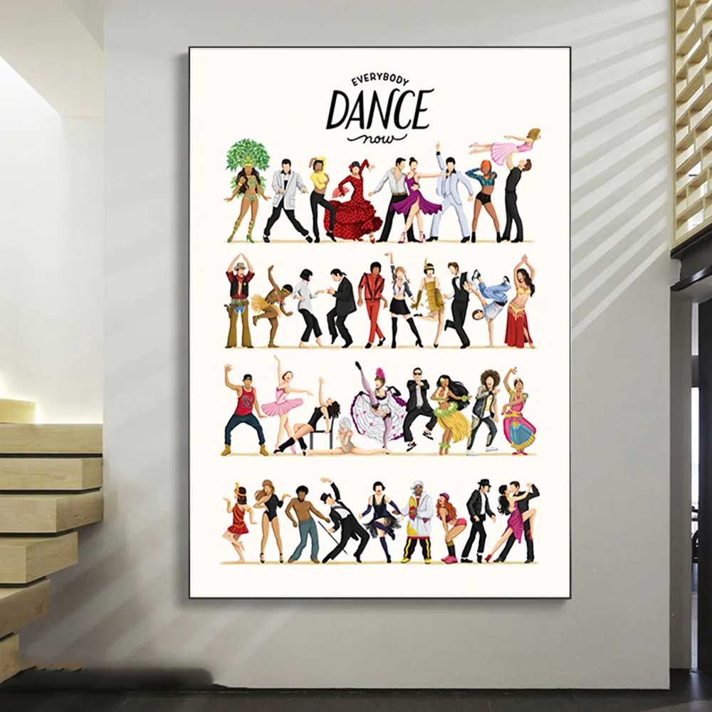 Everybody Dance Now Music Poster And Prints Canvas Painting On Wall Art Cartoon Fashion Star Picture For Living Room Decoration