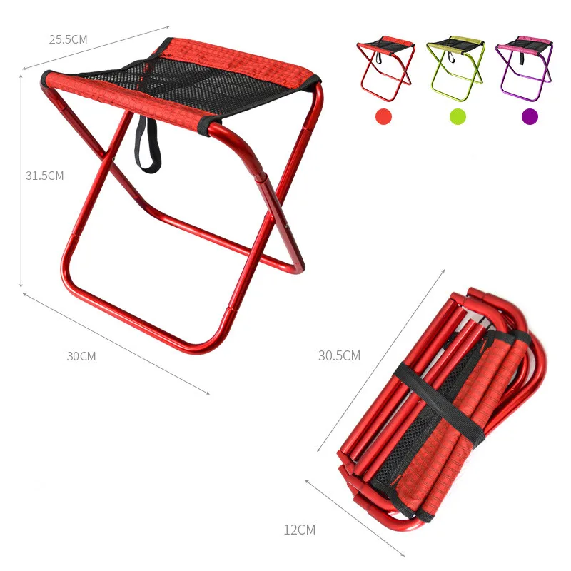 Outdoor Breathable Mesh Foldable Fishing Chair Ultra Light Weight Portable Folding Camping Aluminum Alloy Picnic