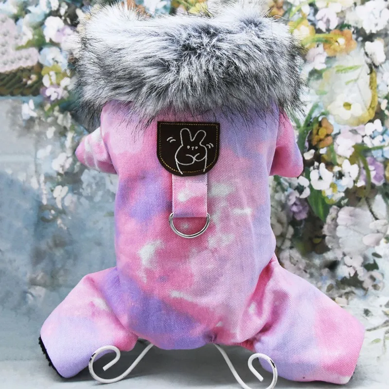 Winter Dog Jumpsuit four leg Warm Dog Clothes fur Collar Pet Outfit Puppy Costumes Small Dog Clothing Coat Jacket Overalls Pants