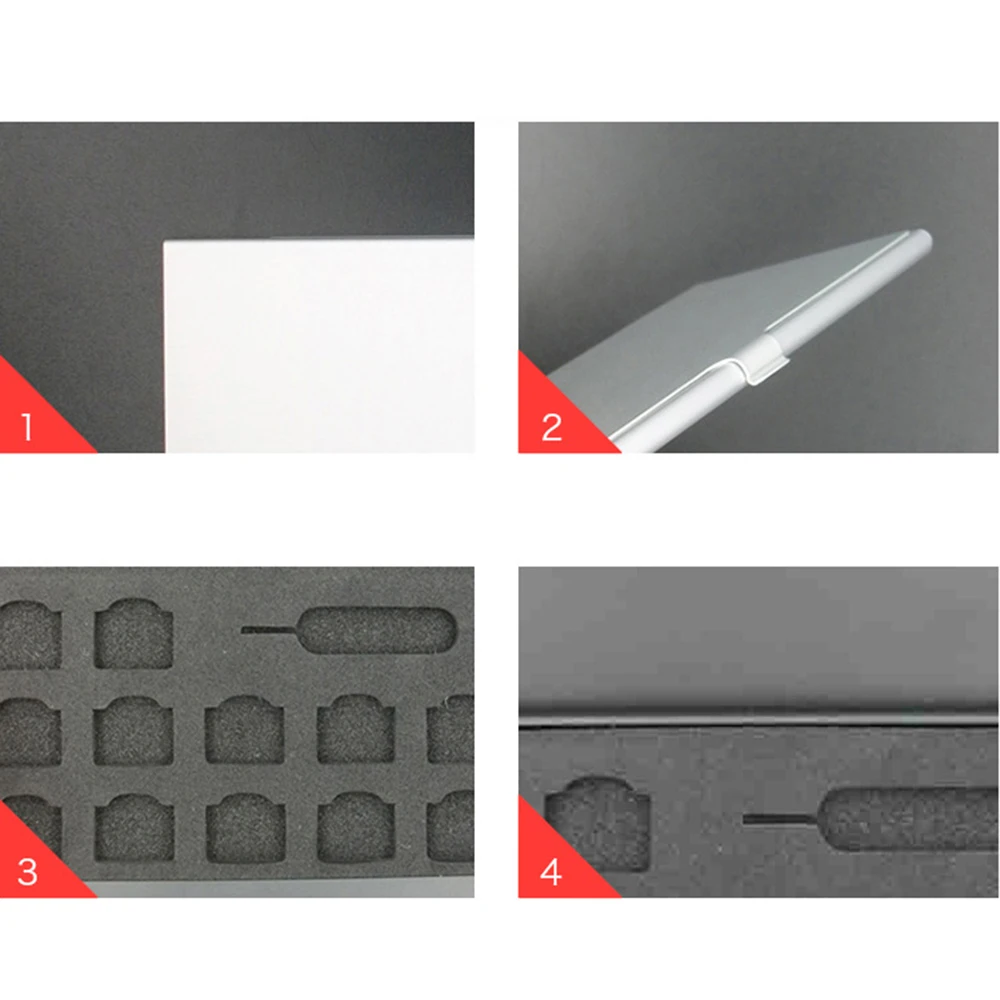 Caja de aluminio para tarjeta SD, caja de tarjeta de memoria SIM, almacenamiento de paquete de tarjeta Nano para Apple Samsung 56, caja de teléfono móvil