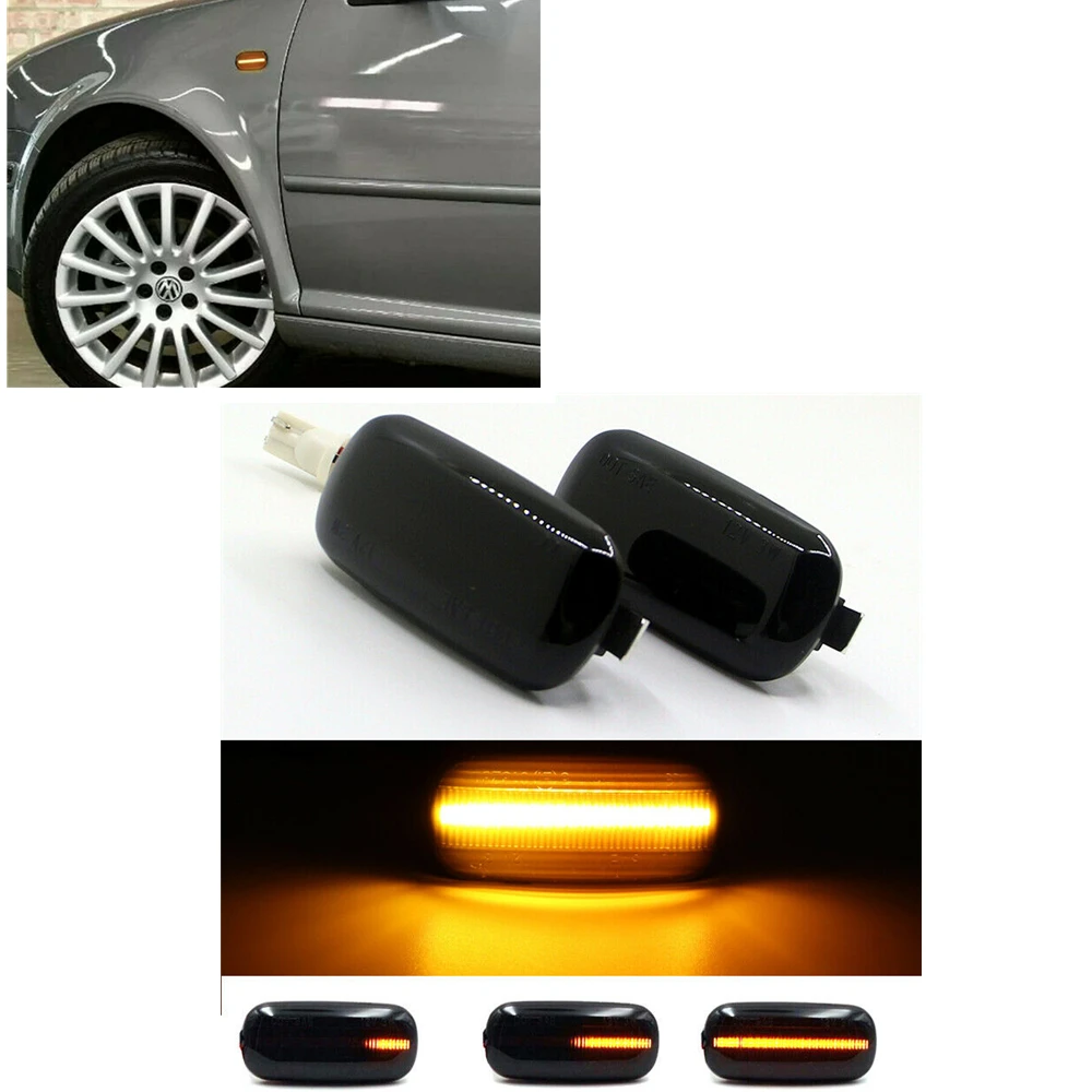 

Universal LED Side Marker Dynamic Fender Light Turn Signal Indicator Lamp For Volkswagen VW Golf3 4/Bora/Passat/Sharan/T5/Polo