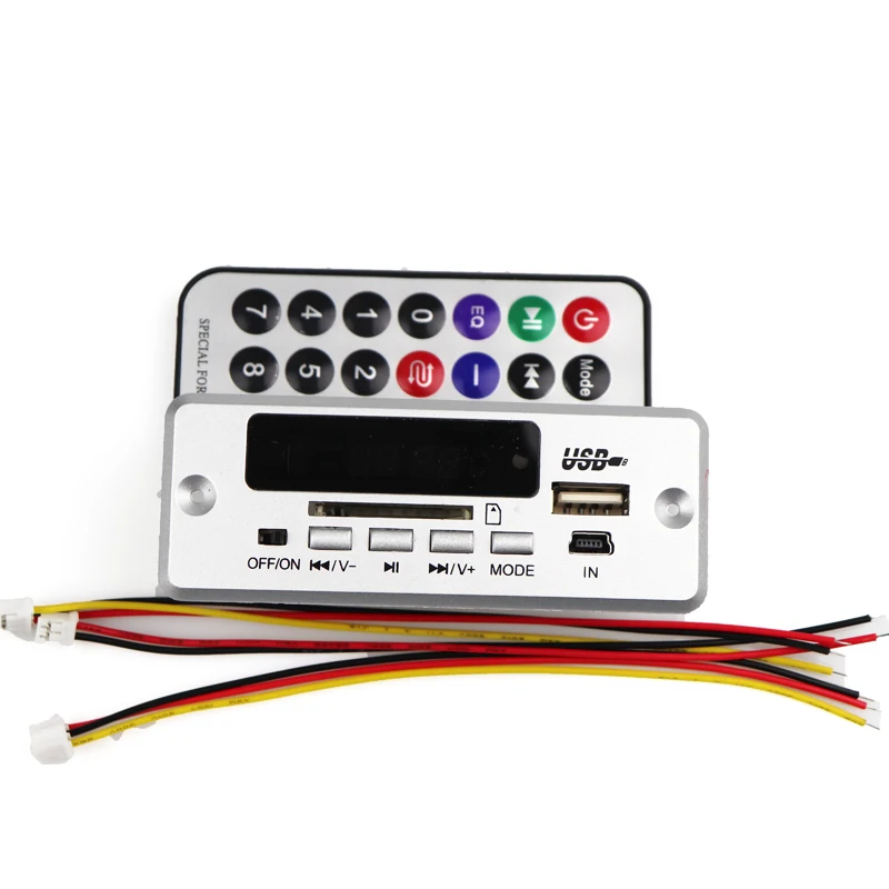 Décodeur MP3 Bluetooth 5.0, carte de décodage, sans fil, lecteur MP3 USB de voiture, WMA, WAV, fente pour carte TF, USB, carte à distance FM