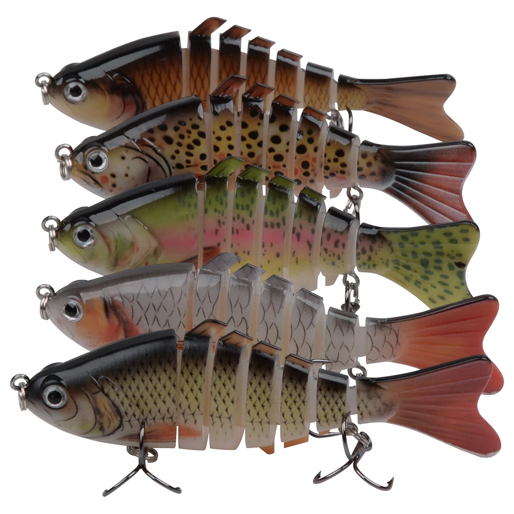 11pcs Fishing Lure Multi Jointed Hard Bait And Sliver Lifelike Crankbait Wobbler Fishing Lure With Sharp Treble Hook