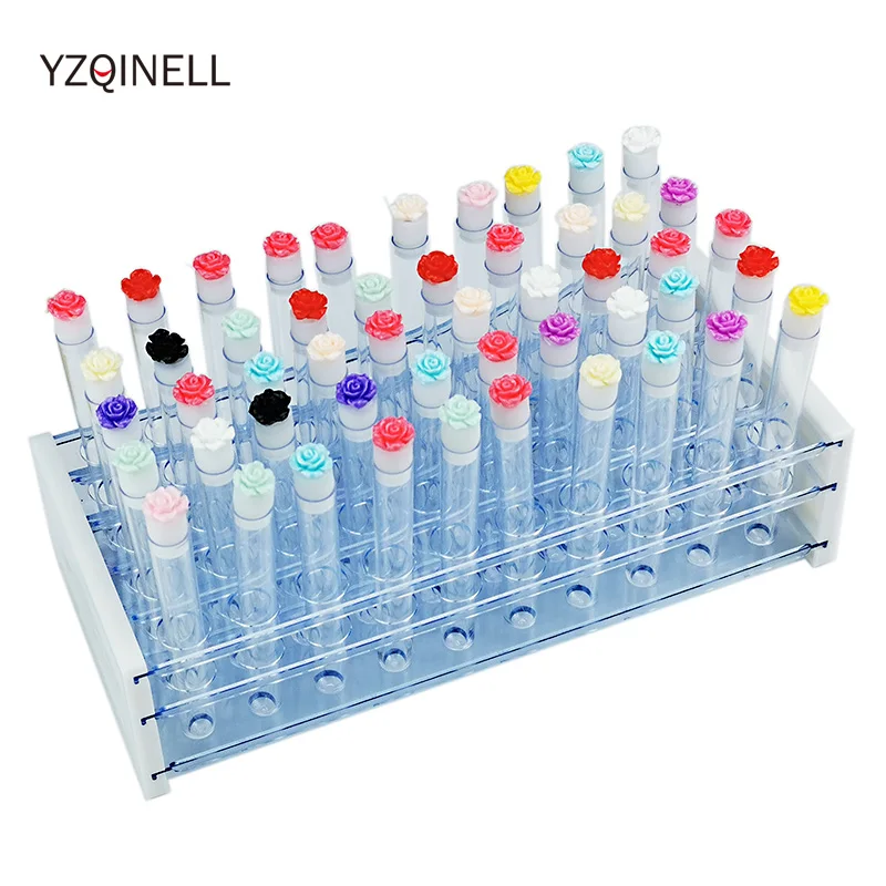 50pcs Eyebrow Brush Tube Eyelash Brush Tube Rack 50 Holes 3 Layers Plastic Holder Dust-Proof Mascara Sticks Applicators Makeup