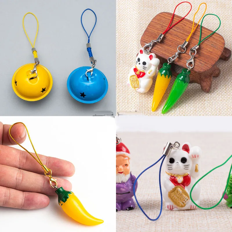 Mista 100 pçs/lote Cord Tópico Chave titular Saco Sacos Anel Chave Lagosta chaveiros DIY Brinquedos Telefone Cabide Keyfob Chaveiro DIY Acessórios