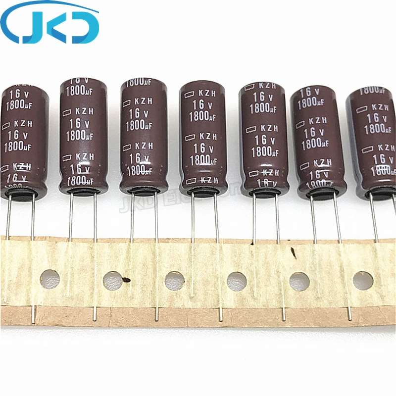 10Pcs Ncc 16V1800UF Kzh Serie 10*25Mm Elektrolytische Condensator 1800Uf 16V Ncc 16V 1800ufnippon CHEMI-CON 1800Uf/16V