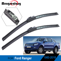 For Ford Ranger 1983-2018 Car Front Windscreen Wiper Blades Soft Rubber Wiper J Hook & Push Button Arms