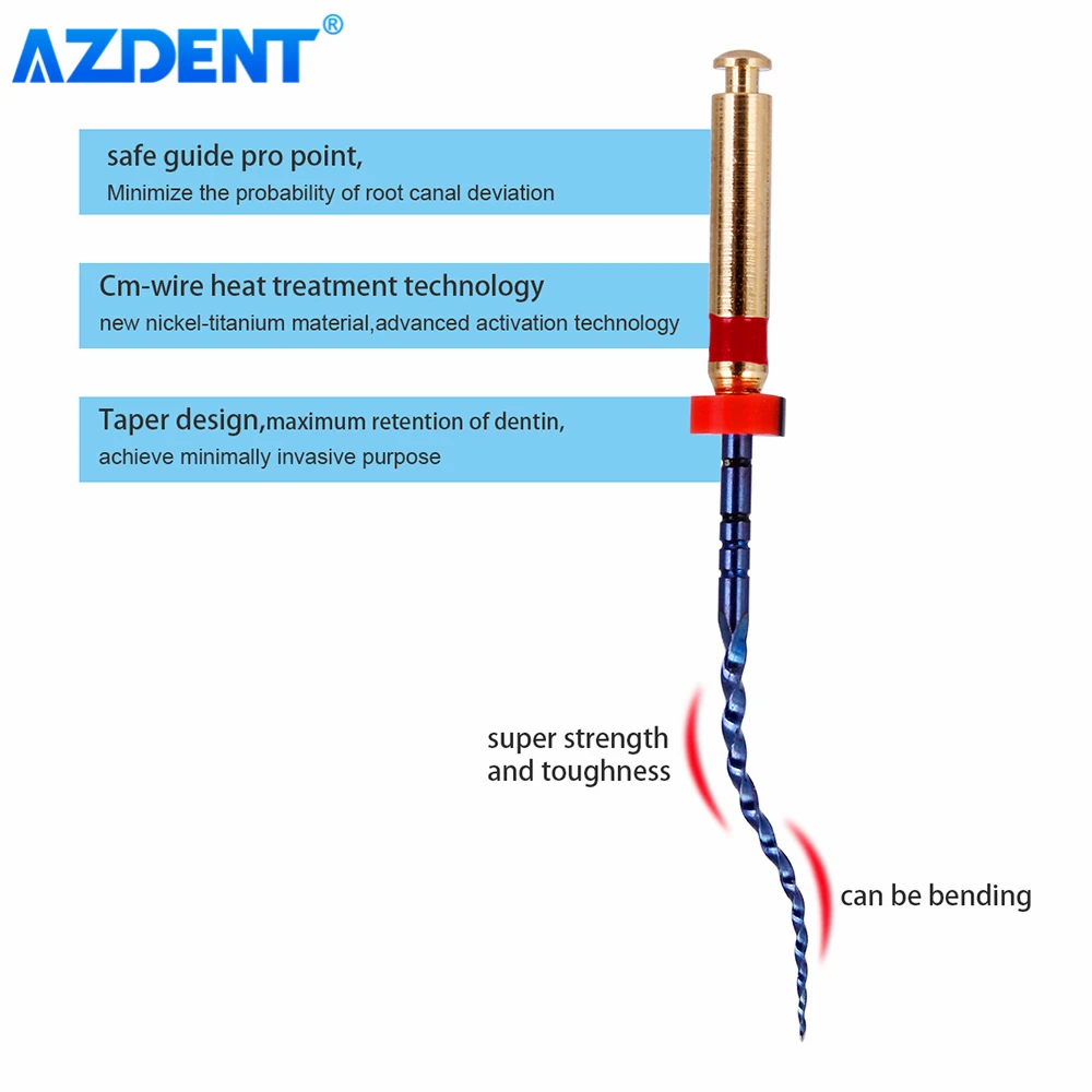 Стоматологический двигатель, используется файл NiTi, супер роторные, с тепловой активацией, азун, эндодонтические корневые файлы канала, 25 мм,