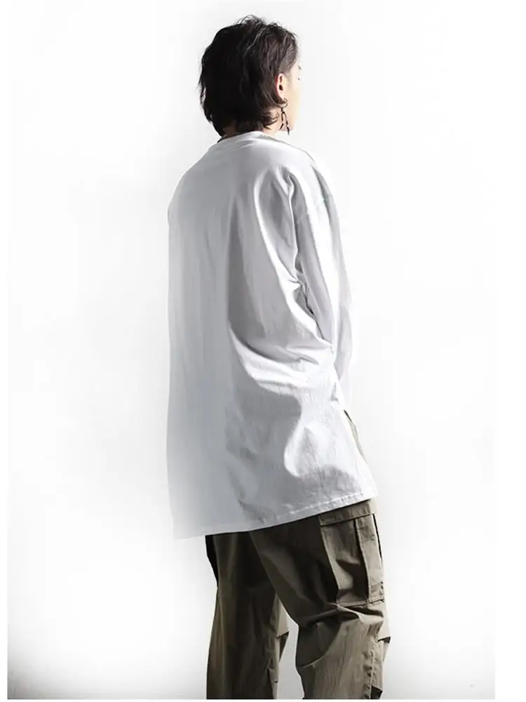 

Men's Long Sleeve T-Shirt Spring And Autumn New Cuff Glove Korean Youth Leisure Versatile Personality Large Size Jacket