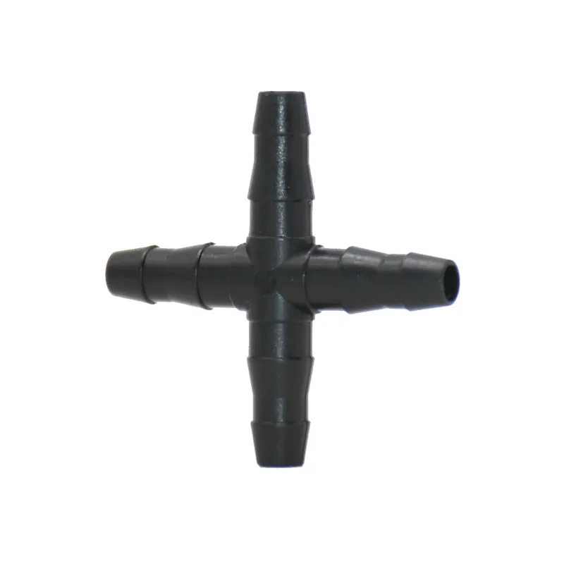 

1/4" Cross Water Connector 4-Way Water Splitter 4/7 Hose Garden Irrigation Barb Drip Irrigation Fittings 25 Pcs