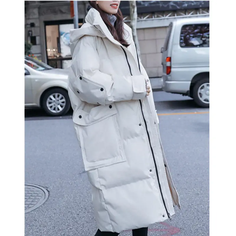 Oversize Winter Jacket Women Clothing Outerwear Loose Warm Thicken Winter Coat Women Parkas Hooded Long Female Coat Padded Q2186