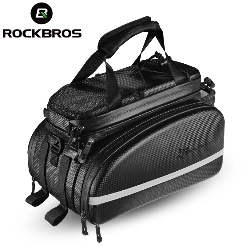 ROCKBROS 35L Waterproof Bicycle Bag MTB Bike Rack Trunk Pannier Bike Multifunctional Large Capacity Travel Bag Bike Accessories