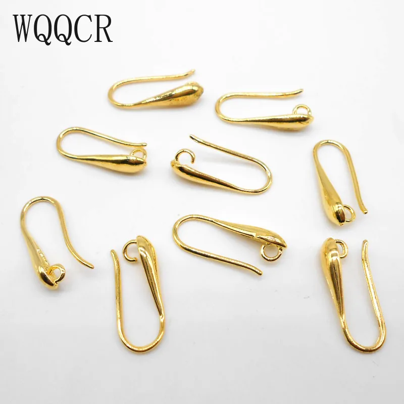 WQQCR 10PCS Handmade Earrings DIY Accessories Jewelry Gold Silver Color Color Colored Jewelry Found Wholesale Earring Hooks NEW