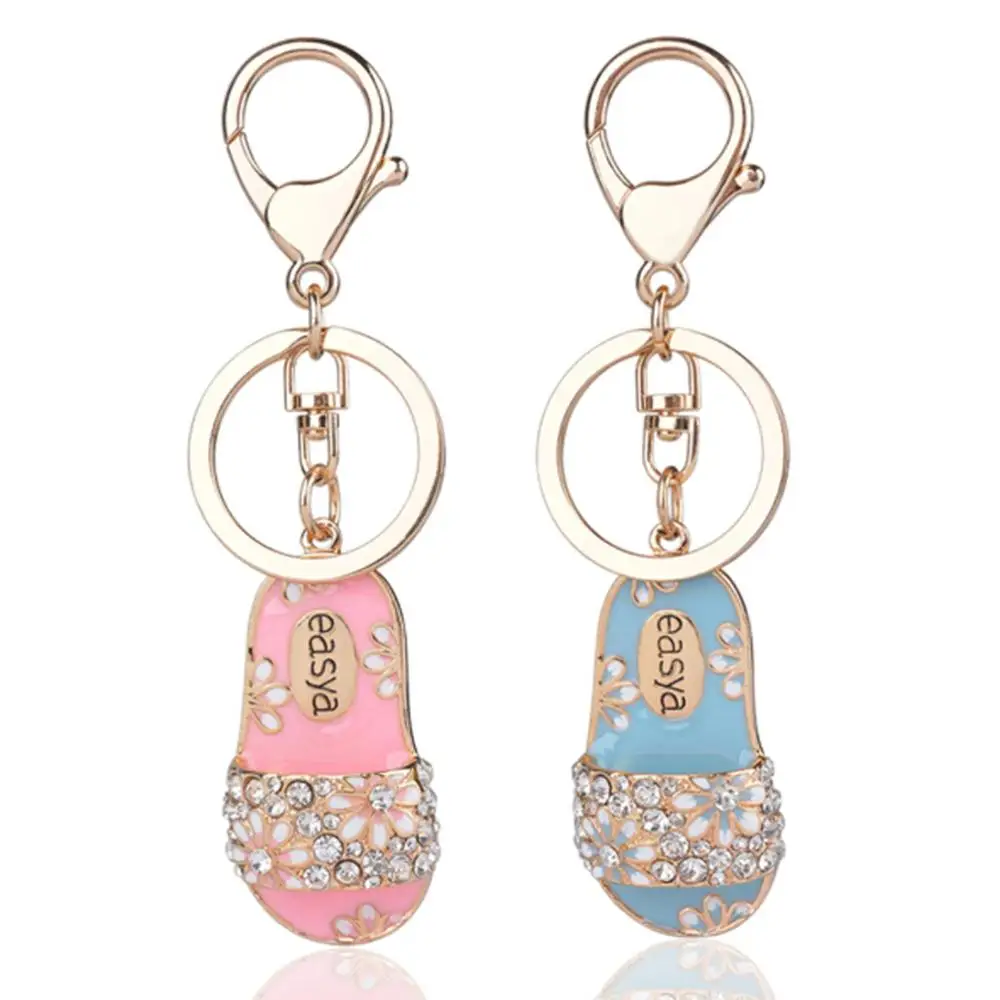 New Shining Rhinestone Crystal High Heels Shoes Keychain Women Lovely Meter Alloy Handbag Car Chains Holder Key Ring Gift