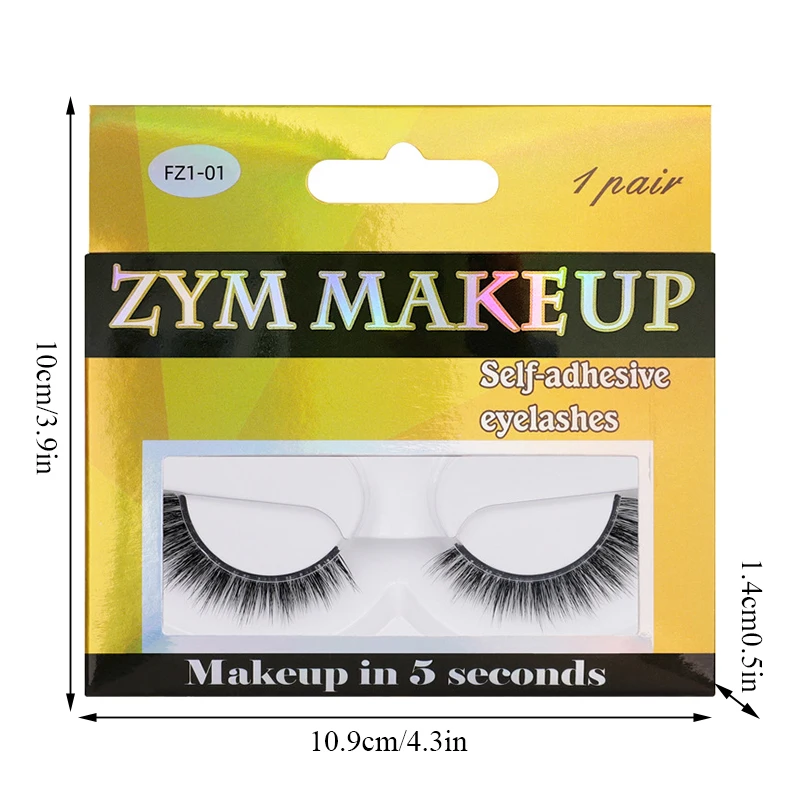 1Pair Self-adhesive Glue Free Faux Mink Eyelashes No Residue On The Skin 3D False Eyelashes Reusable Natural Long Eyelash Makeup