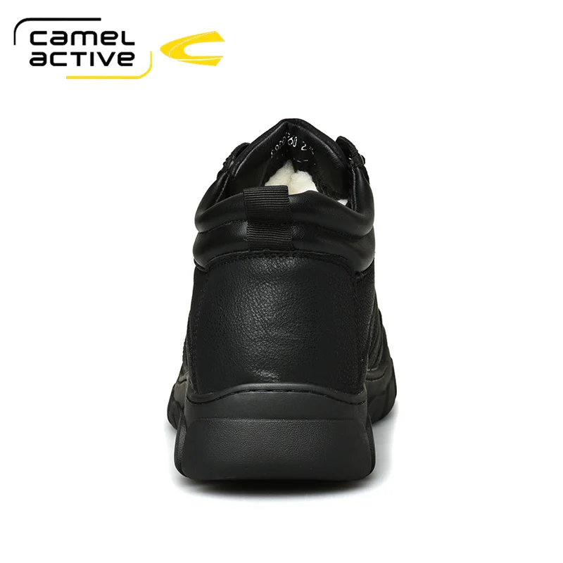 Camel Active Men Boots Winter with Fur Warm Snow Boots Men Winter Work Casual Shoes Sneakers High Top Rubber Ankle Boots