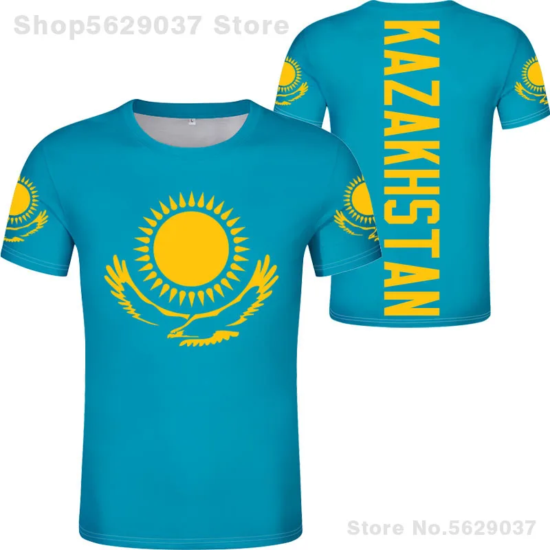 Kazakhstan T Shirt Diy Free Custom Made Name Number Kaz T-Shirt Nation Flag Kz Russian Kazakh Country College Print Logo Clothes