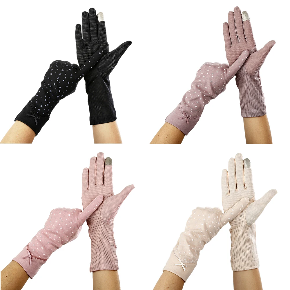 Anti-Uv Anti-Slip Glove Breathable Mittens Women Driving Gloves Lace Fingerless Gloves Summer Spring Stretch Sunscreen