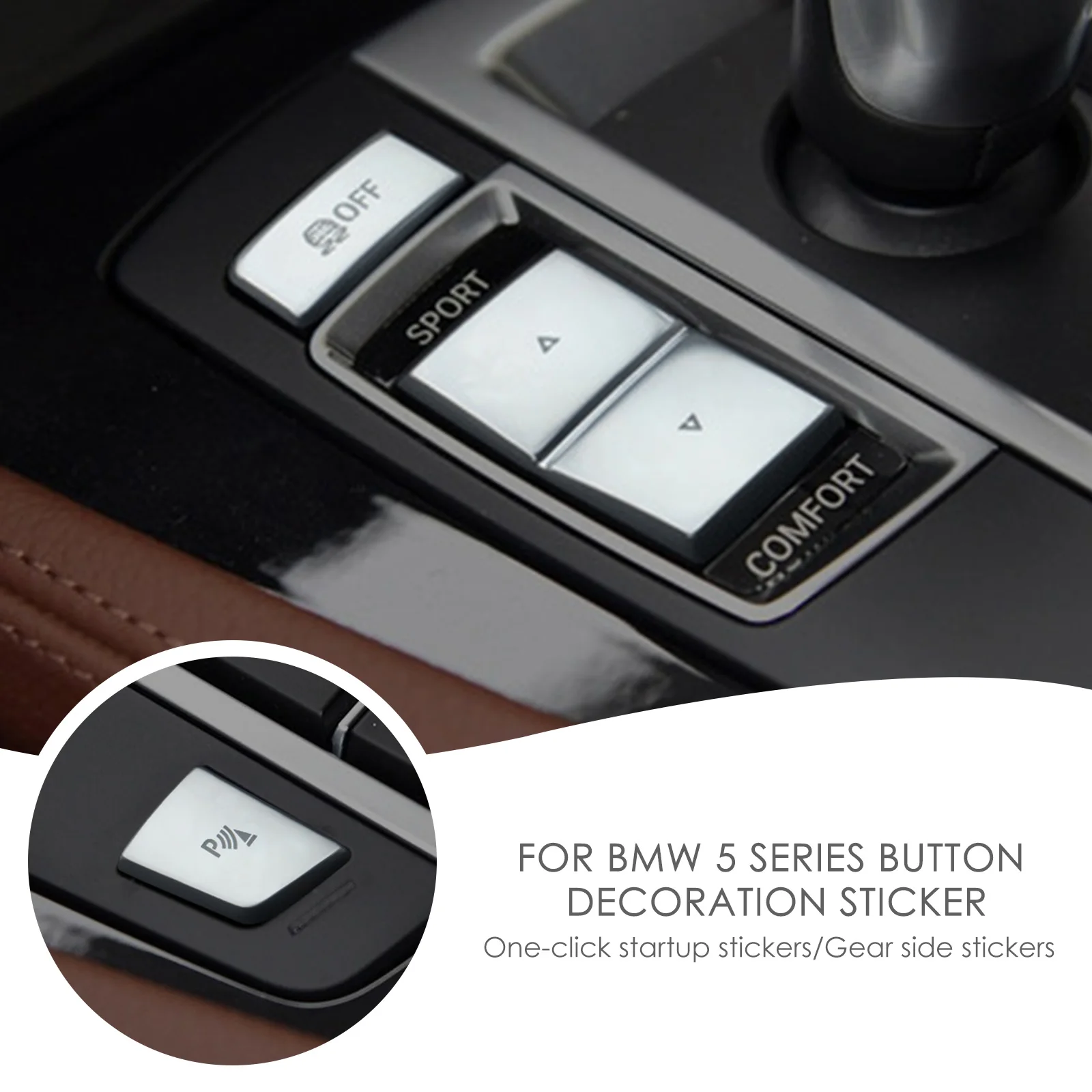 

Chrome Car Button Covers Stickers Car Interior Auto Styling Accessories Decal For BMW F10 F07 F06 F20 F30 F32 F01 F02 F25 F26