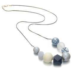 Acrylic Beads Long Necklace for Women Wood Beaded Sweater Necklaces & Pendants Statement Necklace Collar Women's  Jewelry MX063