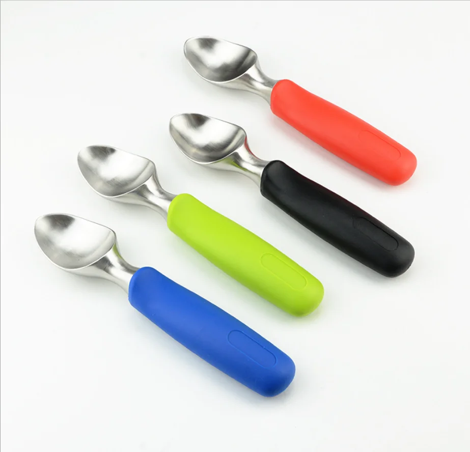 Heavy Duty Stainless Steel Ice cream Scooper with Non-Slip Rubber Grip Professional Metal Ice-Cream Spade Dishwasher Safe