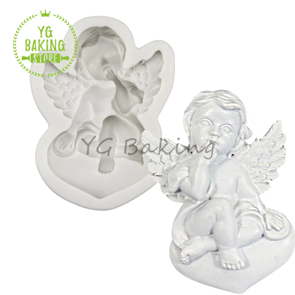 Dorica 5 Styles Angel Design Silicone Cake Mold Diy Handmade Chocolate Soap Mould Fondant Cake Decorating Tool Bakeware