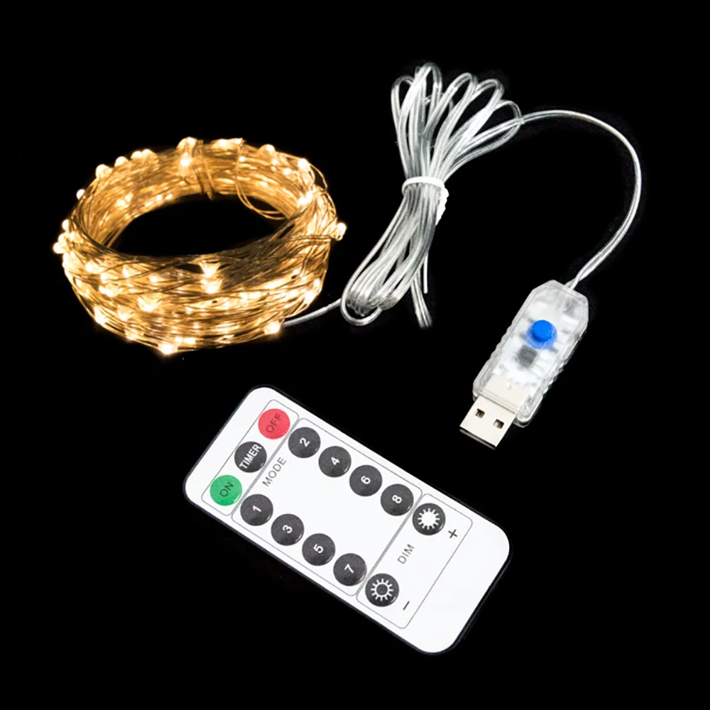 Fernbedienung Smart Weihnachten Valentinstag Feier USB Farbe LED Innen Romantische Dekorative Kupfer Draht String Lichter