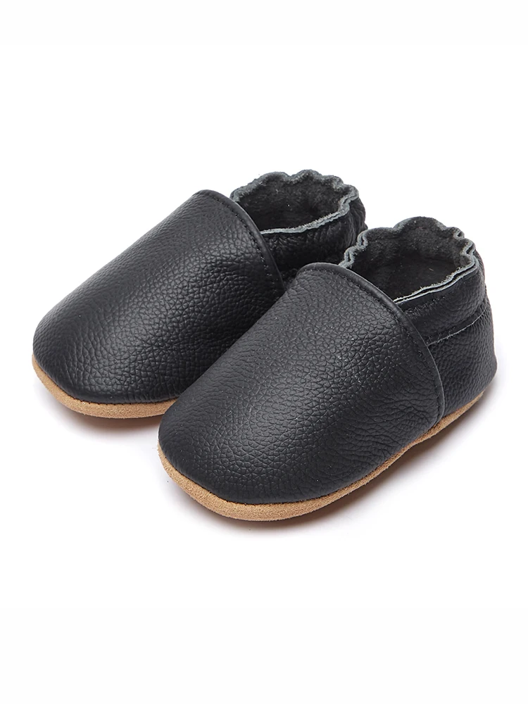 Chaussures de bébé unisexes souples en cuir véritable, toutes sortes de couleurs de mocassins à enfiler, chaussures pour nourrissons