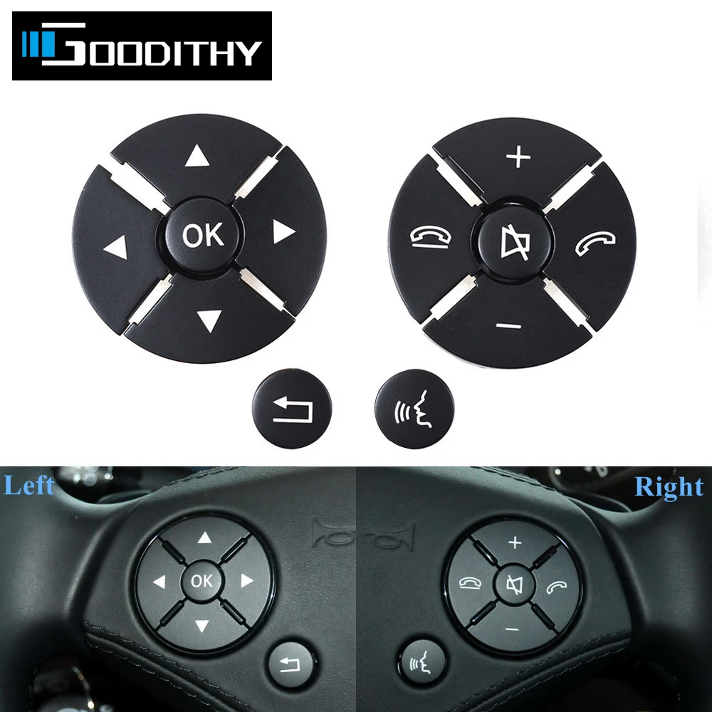 

Left&Right Car Steering Wheel Switch Control Button Trim Cover Kit For Mercedes-Benz S CL Class W221 W216 S300 320 S400 S450 500