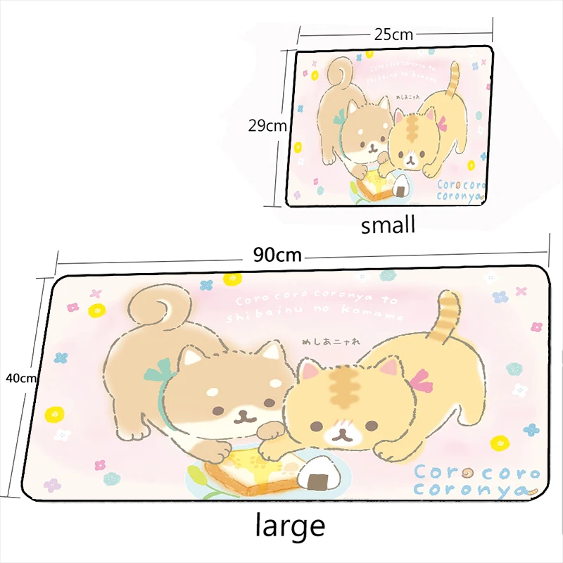 Mrglzy gatinho fofo vários tamanhos 40x90/30x80cm xxl, grande mouse pad para jogos periférico, acessórios para computador, tapete para teclado e mesa