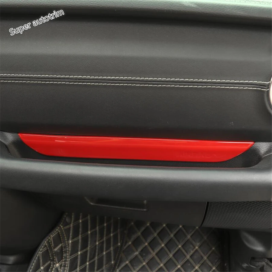 

Lapetus Accessories Interior Copilot Glove Handle Strip Cover Trim Fit For Jeep Wrangler JL 2018 - 2022 Red / Carbon Fiber ABS