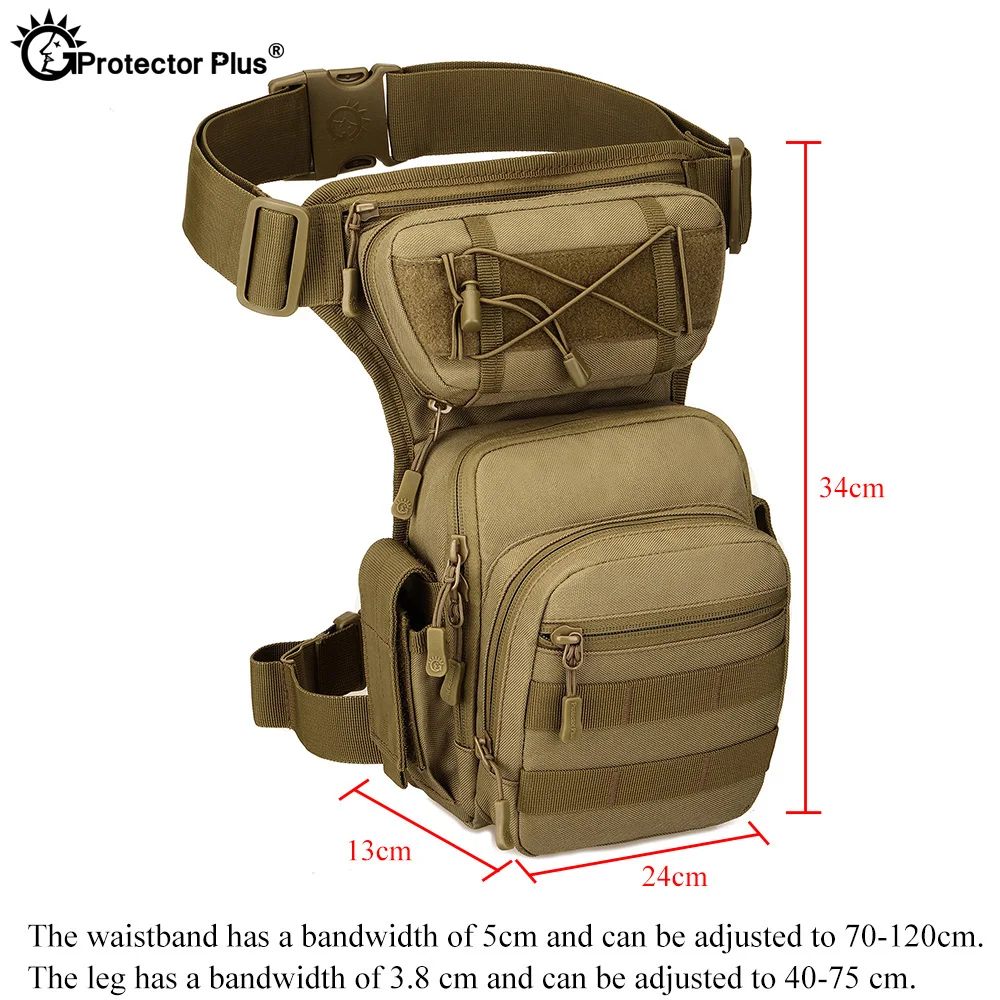 PROTECTOR PLUS Tactical Legs Bag Waist Bag 1000D Nylon Waterproof Men Outdoor Sport Climbing Hiking Camping Travel Pack