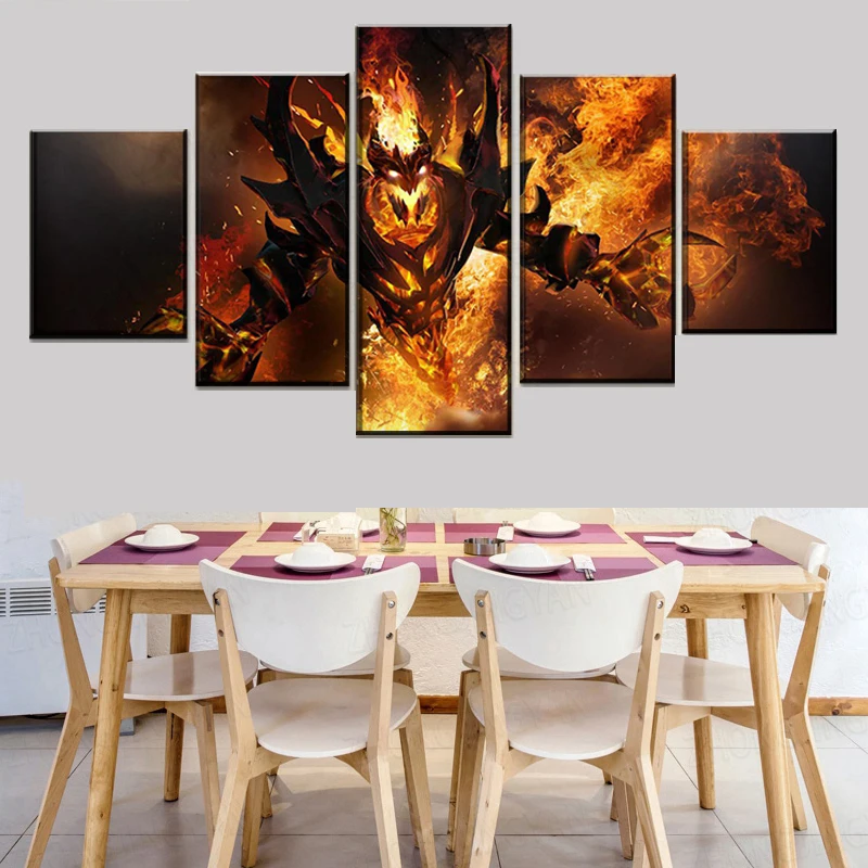 

5 Pieces Canvas Arts DotA 2 Game Wall Decor Poster Print Abstract Game Picture Painting Artwork Interior Home Decoration