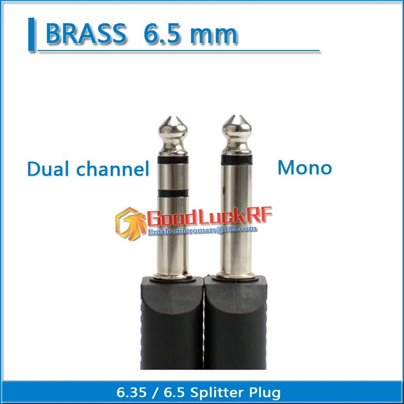 6.35 / 6.5 mm Male to Dual RCA Female audio and video adapter connection lotus three split RCA RF connector AV