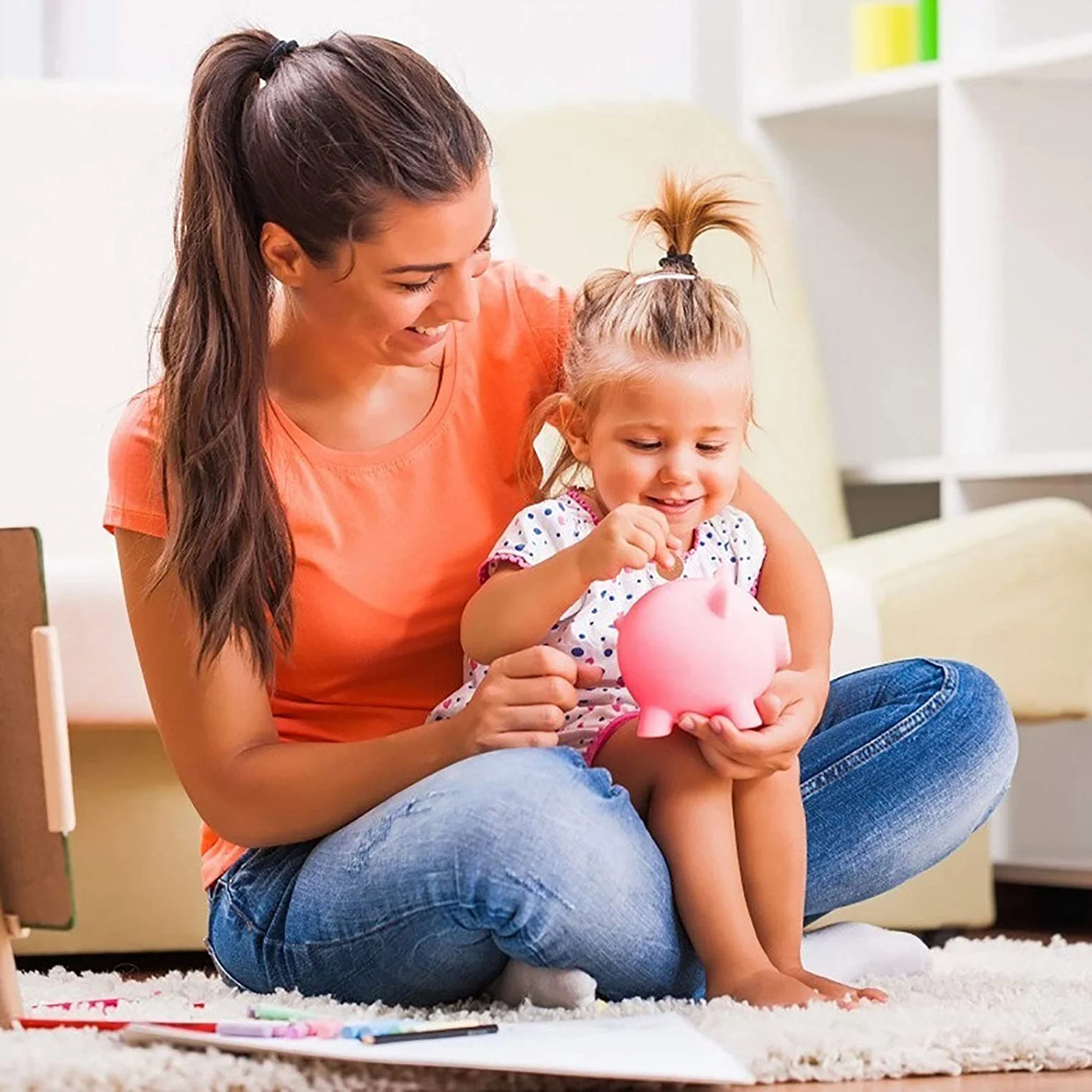 Caixa de armazenamento de moedas de banco de dinheiro de porco dos desenhos animados crianças brinquedos de presente de aniversário decoração de casa caixas de poupança de dinheiro