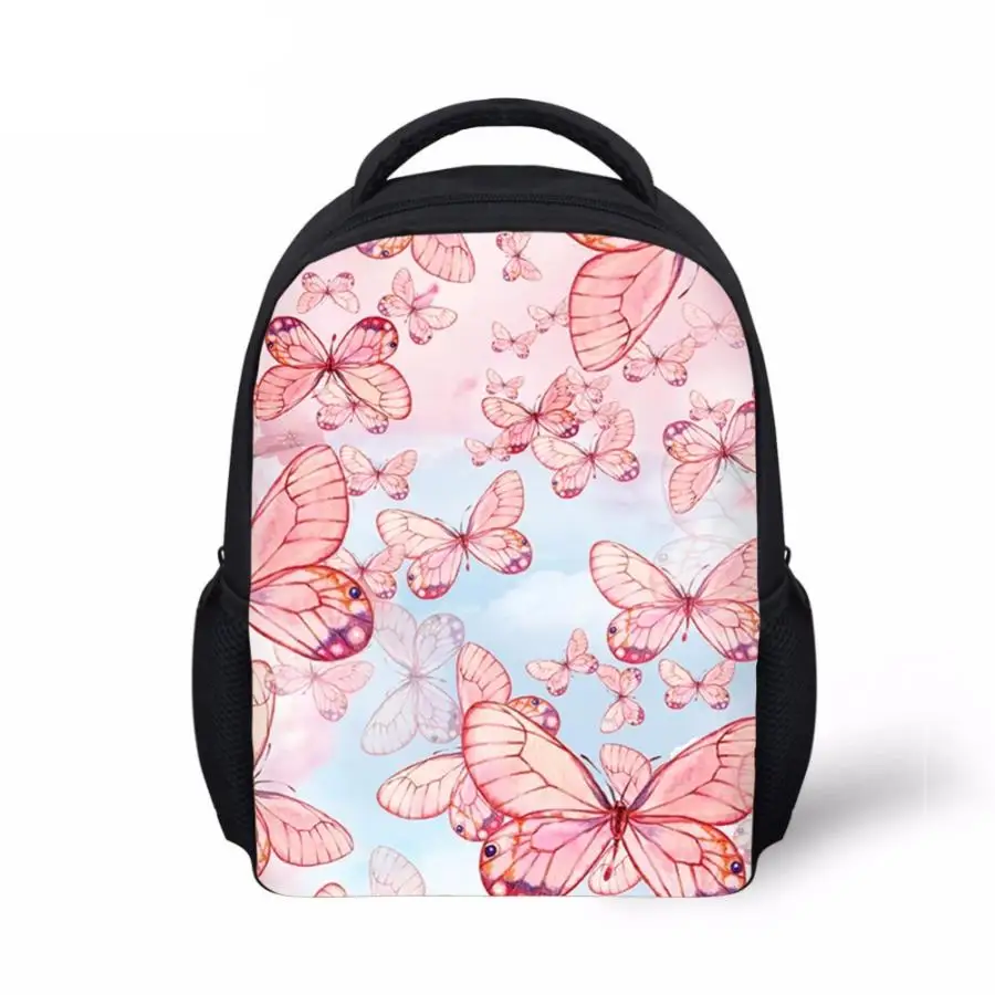 Mochilas escolares con estampado de mariposas en 3D para niños y niñas, Mochilas infantiles pequeñas de color rosa, Mochilas de diario informales